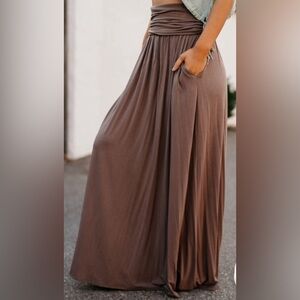 Sozy Bamboo Maxi Skirt in Mocha